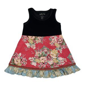 Matilda Jane Dress 4 Sparkletown Marena Tank Tunic Black Velvet Floral Holiday